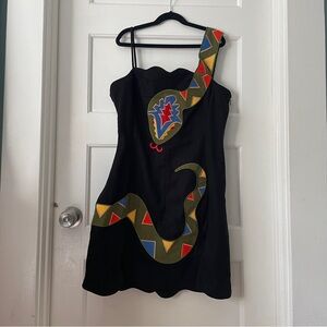 Fashion Brand Company *Flawed* Black Mini Snake Dress SMALL with Tags
